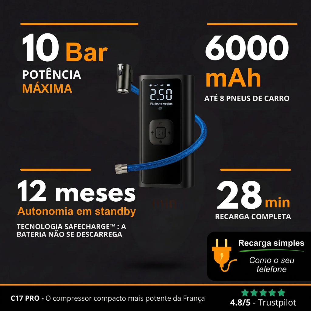 Inflador Portátil C17 PRO