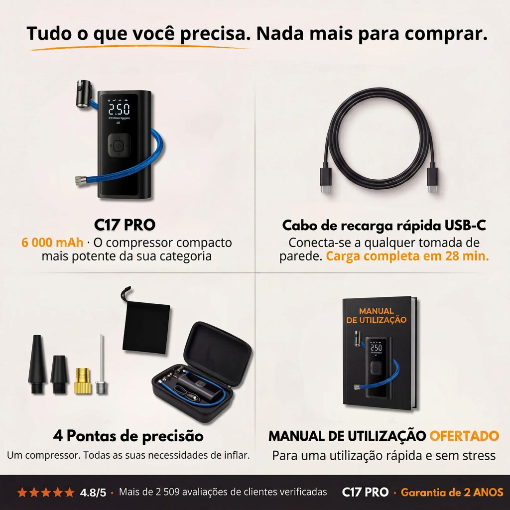 Inflador Portátil C17 PRO